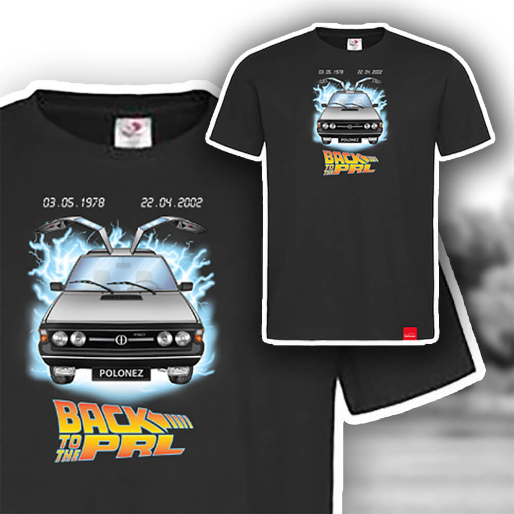 Czarny T-shirt z grafiką POLONEZ: Back to the PRL