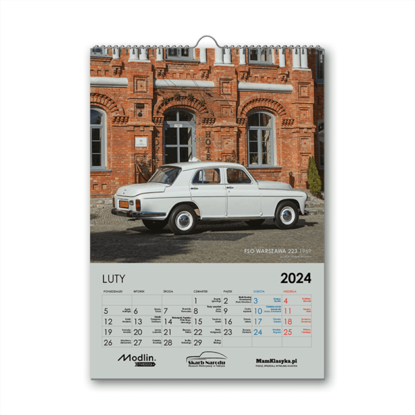 Kalendarz 2024 z klasykami motoryzacji FSO Warszawa Sedan