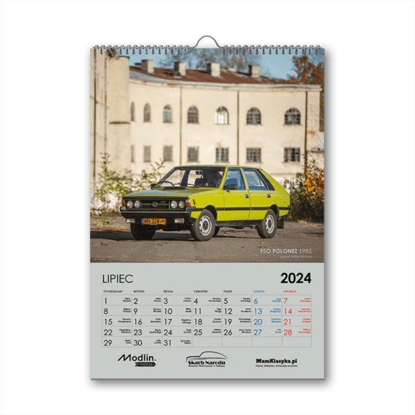 Kalendarz 2024 z klasykami motoryzacji Polonez