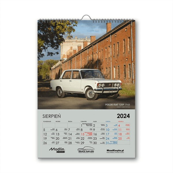 Kalendarz 2024 z klasykami motoryzacji Polski Fiat 125p